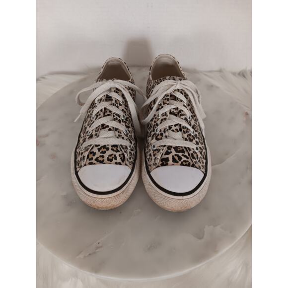 Converse All Star Low OX Youth Size 2 Sneaker Cheetah Print 366297F - Picture 4 of 13